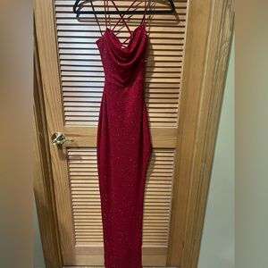 Windsor One Shoulder Red Glitter Dress